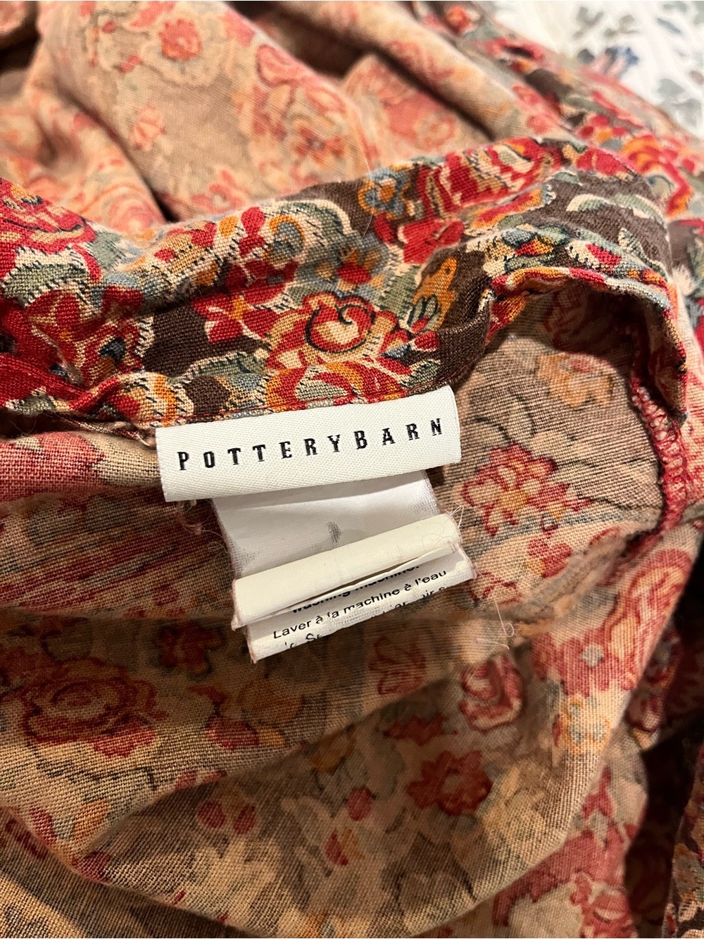 Pottery Barn Carrie King Duvet Cover 2 Curtain Panels Red Brown Multi Paisley - Picture 3 of 5